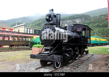 Pass bianco e Yukon ferrovia del XIX secolo il motore a vapore Foto Stock