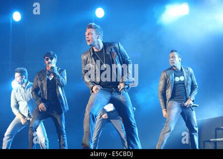 Gdansk, Polonia 27th, Luglio 2014 Backstreet Boys gruppo suona dal vivo sul palco della ERGO Arena sports hall in Gdansk. Credito: Michal Fludra/Alamy Live News Foto Stock