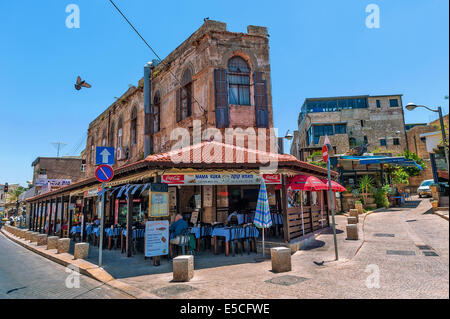 Mama kuka ristorante nella vecchia Jaffa Israele Foto Stock