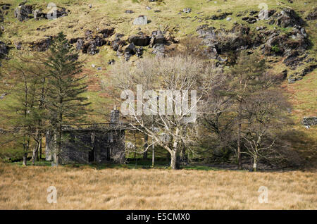 La Cava Rhosydd Manager Casa di Llyn Cwmorthin, Tanygrisiau, Blaenau Ffestiniog, Gwynedd, il Galles del Nord Foto Stock