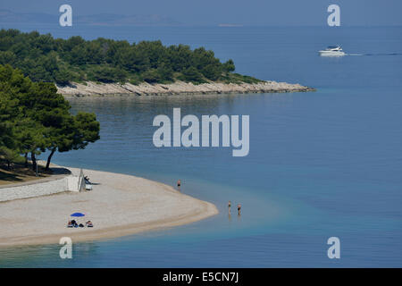 Spiaggia di Capocesto, Adriatico, Sebenico-Knin, Dalmazia, Croazia Foto Stock