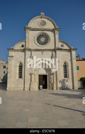 Šibenik cattedrale o Katedrala sv. Jakova, Sito Patrimonio Mondiale dell'Unesco, Sebenico, Dalmazia, Croazia cattedrale Foto Stock