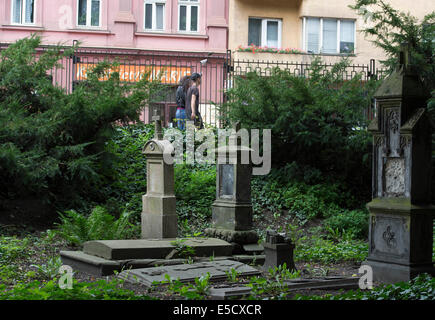 Lesser Town cimitero (Malostransky hrbitov) è visto a Praga, Repubblica ceca, 24 luglio 2014. (CTK foto/Katerina Sulova) Foto Stock