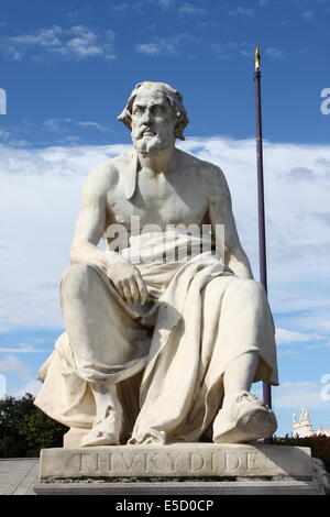 Statua del filosofo greco Thukydides, Vienna, Austria Foto Stock