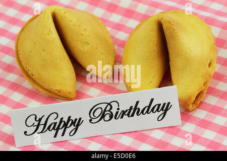 Buon compleanno card con fortune cookie Foto Stock