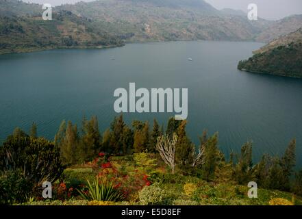 Il lago Kivu a Kibuye / Karongi, Ruanda, Africa Foto Stock