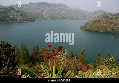 Kibuye città sul Lago Kivu, Ruanda, Africa centrale Foto Stock