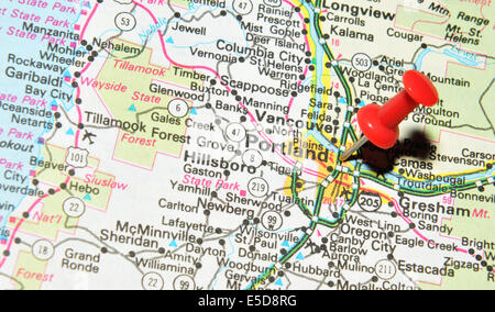 Portland a noi mappa Foto Stock