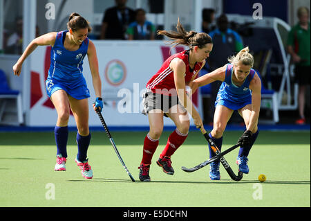 Glasgow Scozia 28 Lug 2014. Giochi del Commonwealth il giorno 5. Scozia 2 v 0 Galles donna hockey. Credito: ALAN OLIVER/Alamy Live News Foto Stock