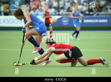 Glasgow Scozia 28 Lug 2014. Giochi del Commonwealth il giorno 5. Scozia 2 v 0 Galles donna hockey. Credito: ALAN OLIVER/Alamy Live News Foto Stock