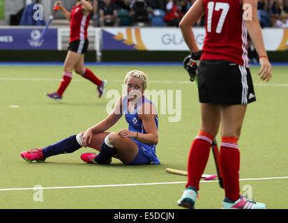 Glasgow Scozia 28 Lug 2014. Giochi del Commonwealth il giorno 5. Scozia 2 v 0 Galles donna hockey. Credito: ALAN OLIVER/Alamy Live News Foto Stock