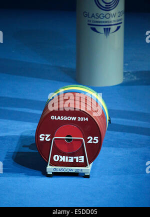 Clyde Auditorium Glasgow Scozia 28 Lug 2014. Giochi del Commonwealth il giorno 5. Uomini pesi 85kg GRP B Credito: ALAN OLIVER/Alamy Live News Foto Stock