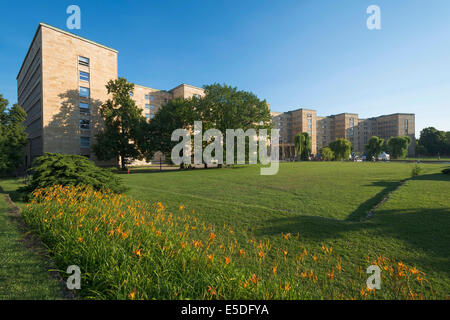IG house on Campus Westend, edificio Poelzig, lato nord, Goethe University Frankfurt, Frankfurt am Main, Hesse, Germania Foto Stock