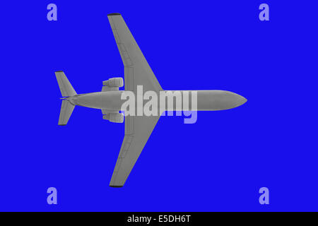 In aereo aereo, modello isolato, aeroplano, carta, giocattolo, bianco, trasporto aereo, oggetto, aviazione, turbina, aereo di linea, b Foto Stock