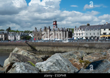 Il vecchio municipio, Stornoway, Ebridi Esterne adottate dal porto Foto Stock