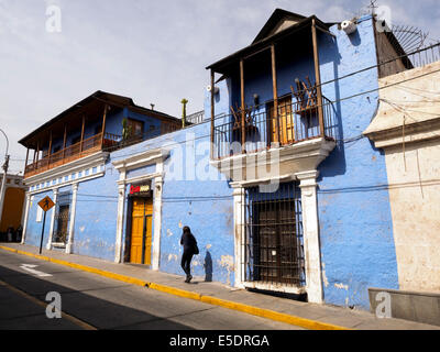 Edificio blu - Arequipa, Perù Foto Stock