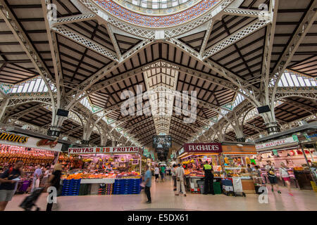 Interno del Mercado Central, Valencia, Comunidad Valenciana, Spagna Foto Stock