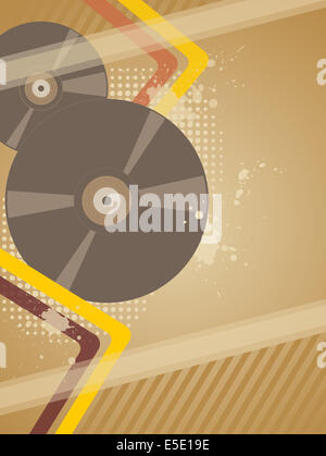 Retrò alla musica di sottofondo con musica dischi in vinile Foto Stock