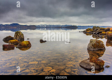 Lago Þingvallavatn nel Parco Nazionale di Þingvellir Foto Stock