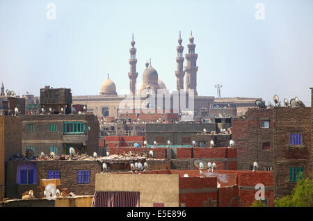 Moschee e case nel vecchio Cairo Foto Stock