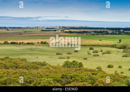 SPYNIE PALACE vicino al Elgin MORAY vista dalla torre Davids attraverso A LOSSIEMOUTH Foto Stock