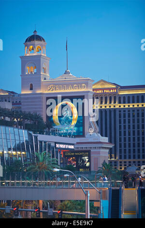 Bellagio è un resort hotel di lusso e casinò sulla Strip di Las Vegas in paradiso, Nevada. È posseduto da MGM Resorts Internation Foto Stock