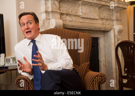 .David Cameron del Primo ministro britannico in n. 10 di Downing Street Foto Stock