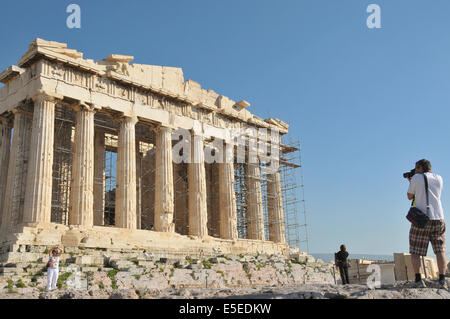 Il Partenone dell'Acropoli di Atene. Foto Stock