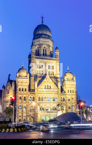 La Municipal Corporation la costruzione di shot di notte, Mumbai, India Foto Stock