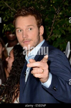 New York, NY, STATI UNITI D'AMERICA. 29 Luglio, 2014. Chris Pratt presso gli arrivi per i guardiani della galassia speciale proiezione, Crosby Street Hotel, New York, NY Luglio 29, 2014. Credito: Derek Storm/Everett raccolta/Alamy Live News Foto Stock