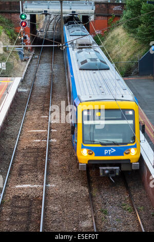 Melbourne Australia, Est, Stazione Jolimont, treno ferroviario, metro, binario, AU140321113 Foto Stock