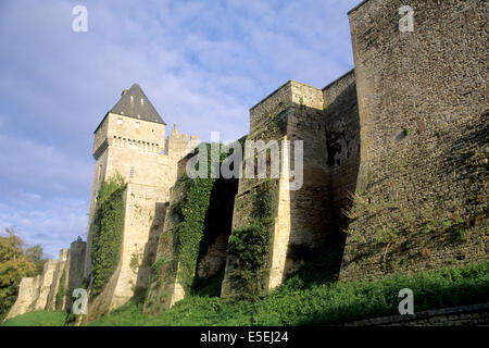 Francia, basse Normandie, calvados, bessin, Chateau de creully, remparts, tour, fortificazione, Foto Stock