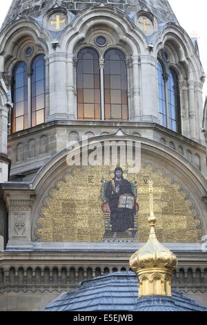 Francia, parigi 8e, rue Daru, eglise ortodossi, russe, edifice religieux, religione, croix, Foto Stock