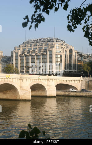 Francia, parigi 1e, Pont Neuf, samaritaine, Grand magasin, architettura art deco, senna, Foto Stock