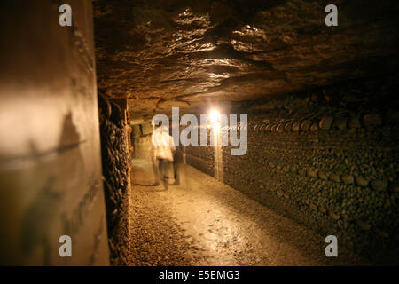 Francia, parigi 14e, les catacombes, entree Place Denfert Rochereau, souTerrain, galeries, osts, Foto Stock