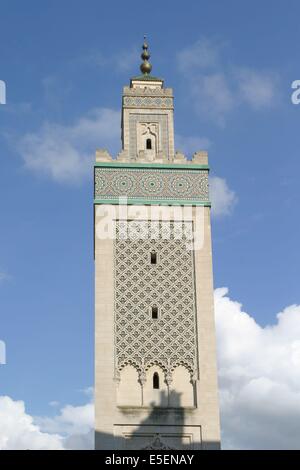 Francia, parigi 5e, grande mosquee de Paris, depuis la Place du puits de l'ermite, edifice religieux, islam, Foto Stock