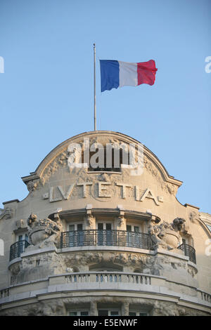 Francia, parigi 7e, hotel Lutetia, palazzo, frontone, boulevard raspail, Foto Stock