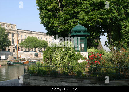 Francia, parigi 1e, ile de la CITE, Square du vert galant, jardin, seine, Pont Neuf, kiosque, Foto Stock