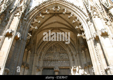 Francia, Haute Normandie, seine Maritime, rouen, eglise abbatiale saint ouen, chevet, edifice religieux, portail des marmousets Foto Stock