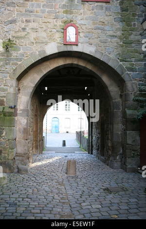 Francia, Bretagne, ille et vilaine, rennes, vieux rennes, portes mordelaises, arche, fortificazioni, paves, passaggio, Foto Stock