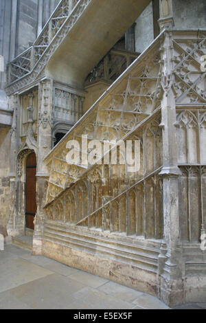 Francia, Haute Normandie, seine Maritime, rouen, cattedrale Notre Dame, gothique d'arte, escalier de la librairie, Foto Stock