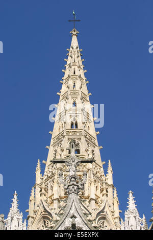 Francia, Haute Normandie, seine Maritime, rouen, eglise saint Maclou, fleche renovee, arte gothique, monumento historique, Foto Stock