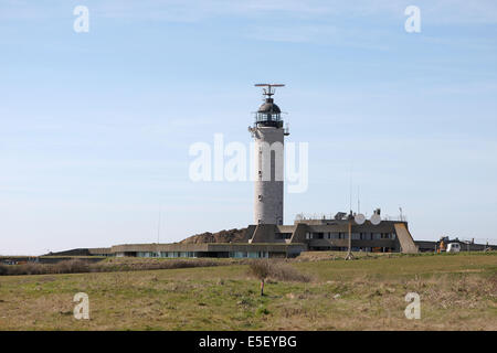 Francia, regione nord, pas de calais, cote d'opale, cap gris nez, falaises, panorama, croce gris nez, mer du nord, phare, radar, Foto Stock