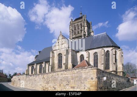 Francia, regione picardie, valois, oise, villaggio di ravenel, eglise, edifice religeux, mur, cimetiere attenant, Foto Stock