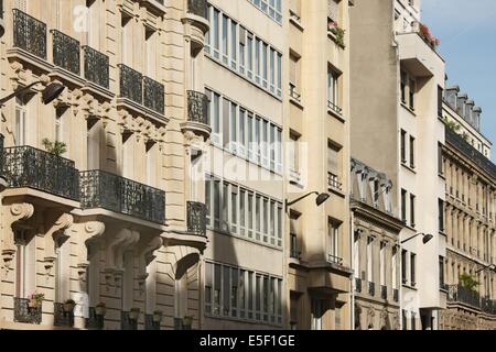 Francia, Ile de France, parigi 17e circondario, 10 a 14 rue ampere, sequenza stilistica, facciate, Foto Stock