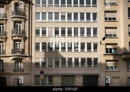 Francia, Ile de France, parigi 17e circondario, 10 a 14 rue ampere, sequenza stilistica, facciate, Foto Stock