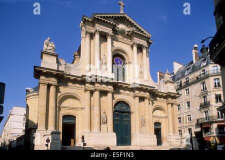 Francia, ile de france, parigi 1er circondario, 284 rue saint honore, eglise saint roch, parvis, facciata, Foto Stock