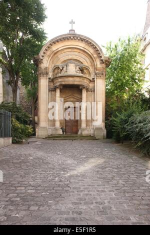 Francia, ile de france, paris 5e, quartier latin, 17 rue des carmes, eglise saint ephrem le syriaque, religione catholique, facciata, entree, Foto Stock