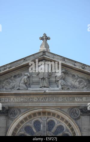 Francia, ile de france, parigi 7e circondario, eglise saint Francois xavier, facciata di dettaglio, Foto Stock