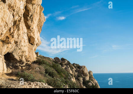 Rocce di Cala Fighera, Cagliari, Sardegna, Italia Foto Stock